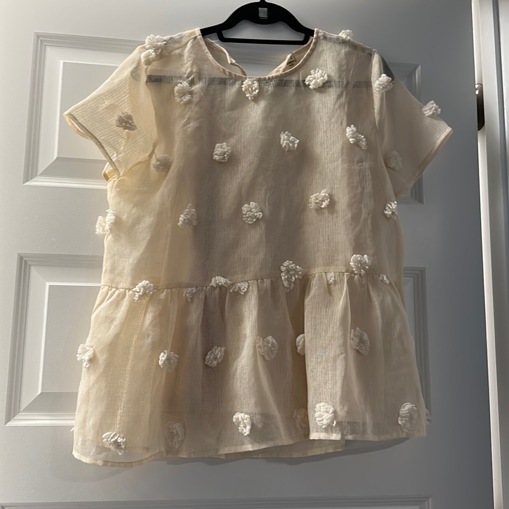 Sheer Peplum Top Entro